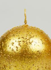 Vela navideña esférica brillante de 8 cm - Oro antiguo
