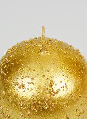 Vela navideña esférica brillante de 8 cm - Oro antiguo