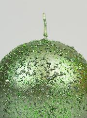 Vela de Decoración Esfera con Purpurina 8 cm - Verde Pino
