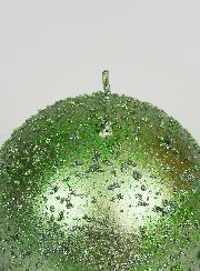 Vela de Decoración Esfera con Purpurina 8 cm - Verde Pino