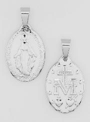 Medalla Milagrosa de Acero Inoxidable de 22 mm - Oración en francés