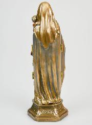 Tríptico de Estatua Religiosa y Virgen con el Niño en Bronce - 20 cm