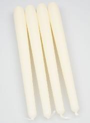 Lote de 4 velas tipo antorcha color marfil - 25 cm