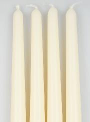 Lote de 4 velas tipo antorcha color marfil - 25 cm