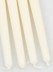 Lote de 4 velas tipo antorcha color marfil - 25 cm