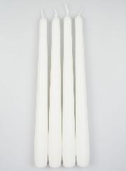 Lote de 4 velas antorcha de 25 cm - Blanco