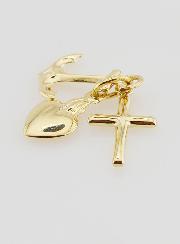 Colgante de oro con ancla, corazón y cruz de 15 mm