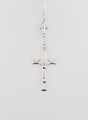 Rosario de la Medalla Milagrosa con Cuentas Cromadas - Blanco