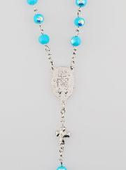 Rosario de la Medalla Milagrosa con Cuentas Cromadas - Turquesa