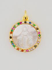 Medalla Milagrosa de la Virgen María en Nácar - 15 mm