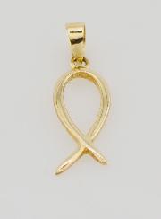 Colgante de pez Ichthus en oro de 9k (375/1000) - 18 mm