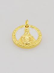 Medalla Milagrosa de la Virgen María en Nácar - 15 mm