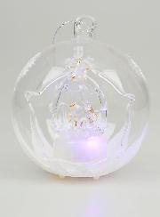 Adorno navideño de cristal iluminado de 10 cm - Natividad