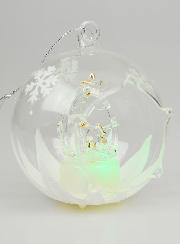 Adorno navideño de cristal iluminado de 10 cm - Natividad
