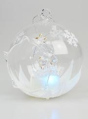 Adorno navideño de cristal iluminado de 10 cm - Natividad
