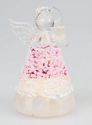 Lote de 6 Ángeles de Navidad Luminosos - 8 cm