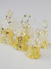 Juego de 6 ángeles navideños colgantes - 4,5 cm