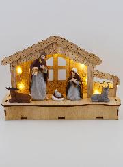 Nacimiento de Navidad luminoso Natividad - 20 cm