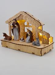 Nacimiento de Navidad luminoso Natividad - 20 cm