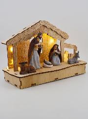 Nacimiento de Navidad luminoso Natividad - 20 cm