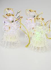 Conjunto de 4 ángeles navideños luminosos - 7 cm
