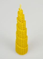 Vela decorativa en forma de cono, 100% cera de abeja - 15 cm