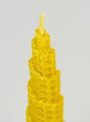 Vela decorativa en forma de cono, 100% cera de abeja - 15 cm