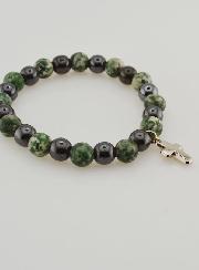 Pulsera de Piedras Naturales - Ágata Arbórea y Hematita 8mm