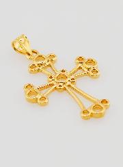 Colgante Cruz Caldea chapada en Oro - 22 mm