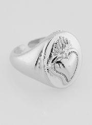 Anillo de sello Ex Voto en latón plateado ajustable