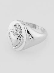 Anillo de sello Ex Voto en latón plateado ajustable