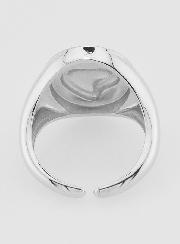 Anillo de sello Ex Voto en latón plateado ajustable