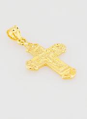 Colgante de cruz grande chapado en oro - 18 mm