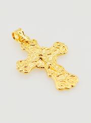Colgante de cruz arabesca grande con baño de oro - 20 mm