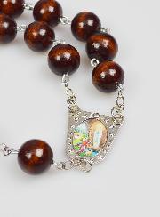 Gran Rosario de Lourdes de Pared en Madera Negra