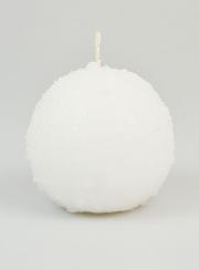 Vela navideña esférica con forma de bola de nieve - 8 cm
