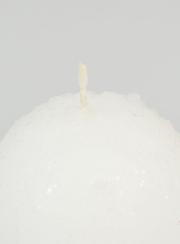 Vela navideña esférica con forma de bola de nieve - 8 cm