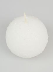 Vela de Decoración Esférica Escarchada 8 cm - Blanco