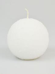 Vela navideña esférica de 8 cm - Blanca