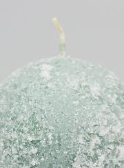 Vela decorativa esférica escarchada de 8 cm - Verde