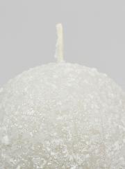 Vela decorativa esférica escarchada de 8 cm - Plateada