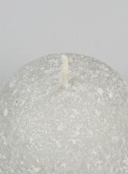 Vela decorativa esférica escarchada de 8 cm - Plateada