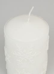 Vela Decorativa Cristales de Nieve - Blanco