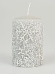 Vela navideña Copo de Nieve - Plateada