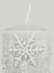 Vela navideña Copo de Nieve - Plateada