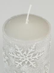 Vela navideña Copo de Nieve - Plateada