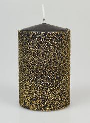 Vela decorativa de lujo - Negra y dorada