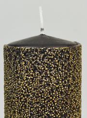 Vela decorativa de lujo - Negra y dorada