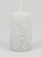 Vela navideña esmerilada de 10 cm - Plateada