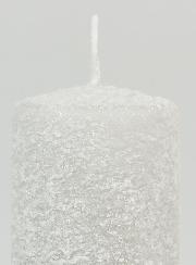 Vela navideña esmerilada de 10 cm - Plateada